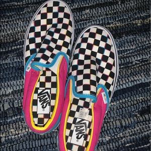 checkered old school retro slip on vans